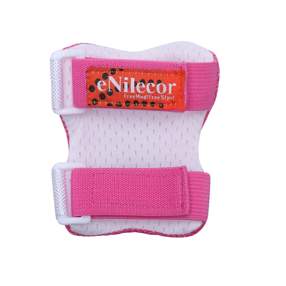 eNilecor Kid\'s Inline Skating Roller Blading Wrist Elbow Knee Pads Blades Guard Gift for Children\'s Day, Christmas Pack of 6 (Purple/Pink, S)