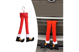 ijuicy 1 PC Christmas Elf Legs, Santa Claus Elf Legs, Car Trunk Christmas Decorations, Christmas Plush Decorations, Universal Car Accessories for Winter Holiday (Red)