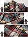 Match Womens Button Down Flannel Plaid Shirts roll up Long Sleeve Shackets Business Blouse Top (Large, Checks#4)