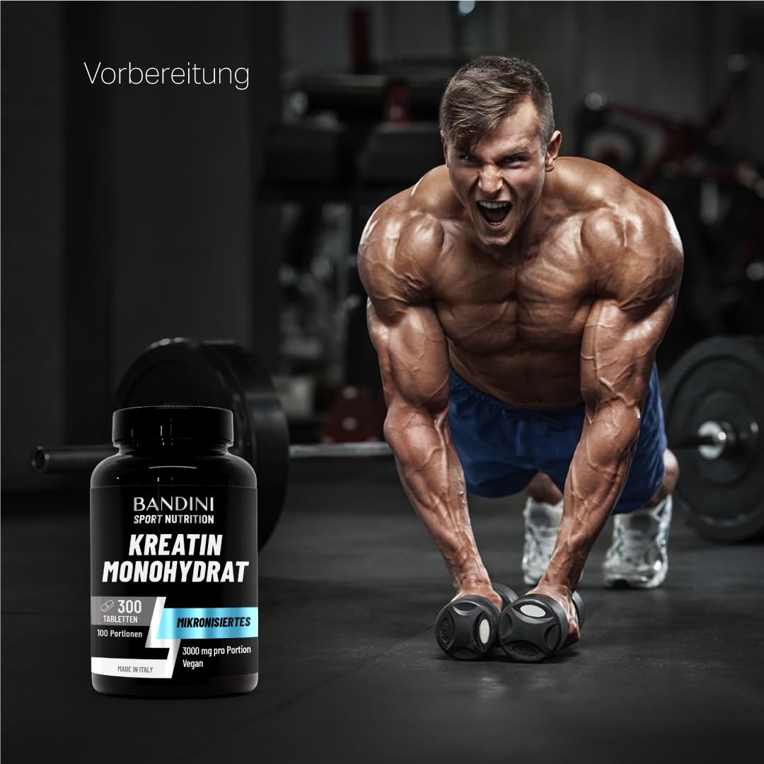 Bandini® Kreatin-Monohydrat 300 Tabletten | Für Training, Sport & Fitness 7