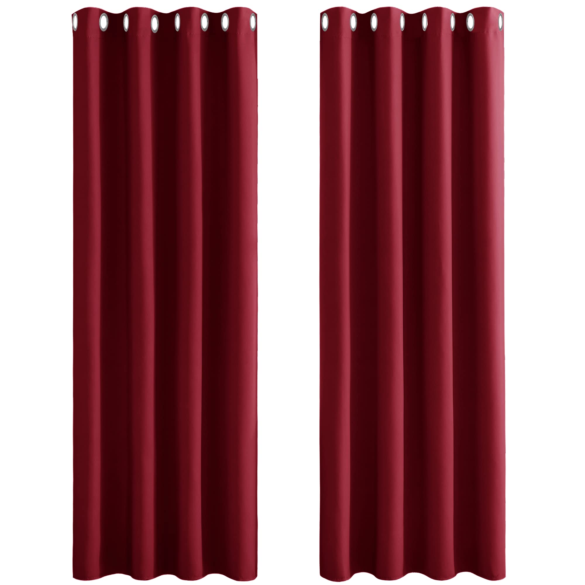 PONY DANCE Red Christmas Curtains for Home Decor - Eyelet Top Super Soft Thermal Light Blocking Window Curtains & Drapes for Sunlight Blocked, Set of 2, 46 Inch Width by 72 Inch Depth — image 1