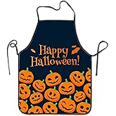 Jpayxese Halloween Aprons for Women, Pumpkin Halloween Decorations for Men, Grilling Cooking Chef Kitchen Fall Apron Gifts for Mom Wife Dad Husband Girls