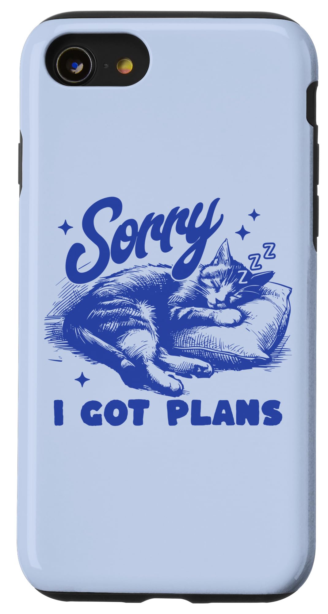 iPhone SE (2020) / 7 / 8 Sorry I Got Plans Cat - Funny Retro Vintage Sleeping Cat Case