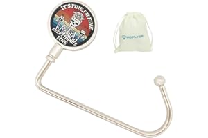 ROFLYER Purse Hook Hanger for Table Bar Long Handbag Hanger Bag Hanger with Velvet Pouch (I'm Fine)