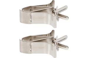 Mobestech 2Pcs Stainless Steel Bird Food Clips Cuttlefish Bone Holder, Vegetable and Fruit Clamp for Parrot