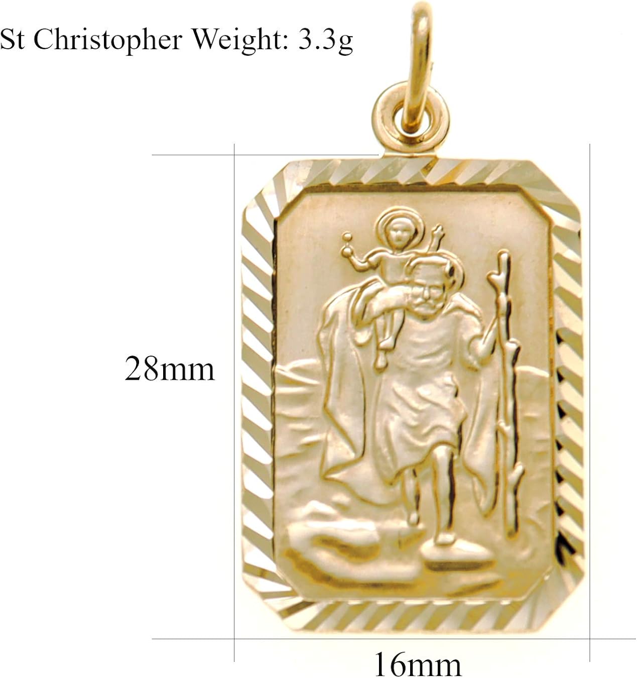 Alexander Castle Solid 9ct Gold St Christopher Pendant Medal for Women Men Boys Girls, 22mm x 16mm - Image 4