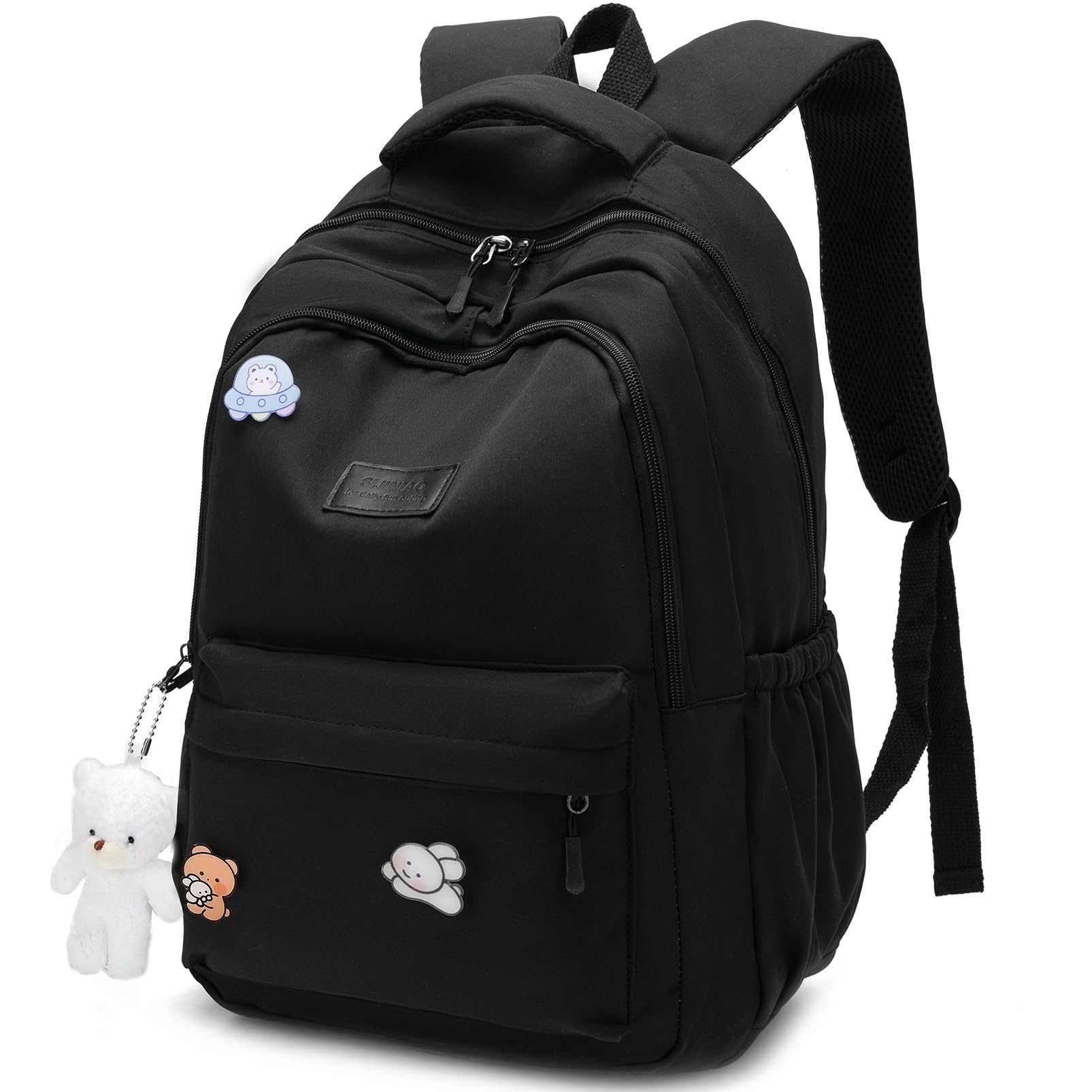 Photo 1 of (see all images) HuiLeo School Backpack for Teen Girls Cute Bookbag for High Middle School College Aesthetic Laptop Back Pack,Black
