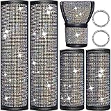 7 Piece Crystal Diamond Car Accessories Bling Seat
