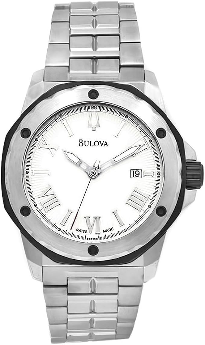 Bulova Men's 65B109 Stainless Steel Swiss Automatic Roman Numeral Watch