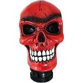 Abfer Skull Shift Knob Car Gear Stick Shifter Knobs Red Shifting Lever Replace Fit Most Automatic Manual Truck Vehicles, Red