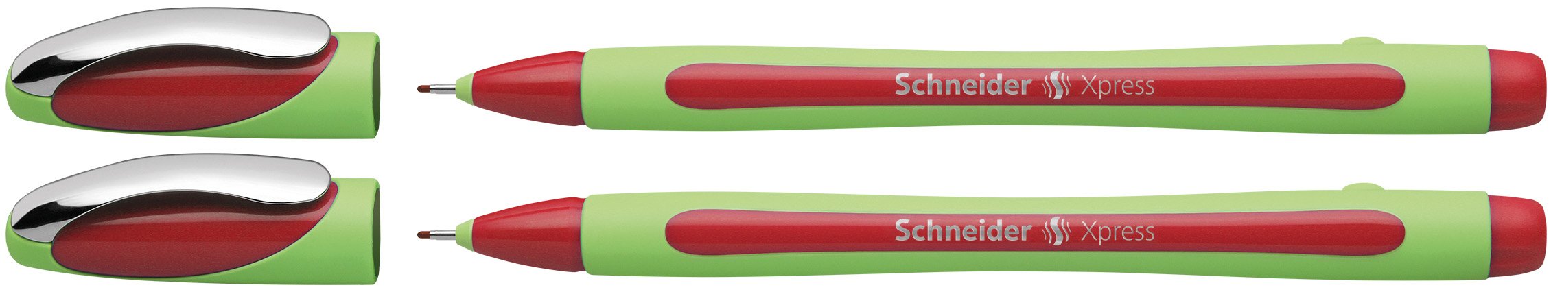 Schneider 79002, Fineliner xpress, 0.8, Pack of 2, Red