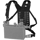 KRYDEX Hybrid Harness Shoulder Strap with MOLLE Back Panel, Adjustable Micro Airsoft Chest Rig