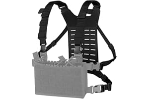 KRYDEX Hybrid Harness Shoulder Strap with Back MOLLE Panel for Airsoft Chest Rig