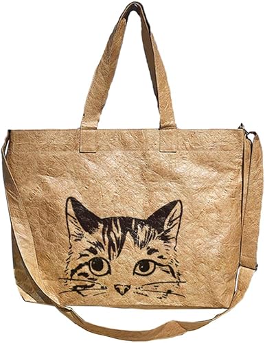 Amazon H Sheng デュポン紙バッグ エコバッグ レディース ショッピン ハンドバッグ 可愛い ネコ柄 トラベル 通学 通勤 旅行 ファッション 彼氏 贈り物 Hs008 Cat H Sheng トートバッグ