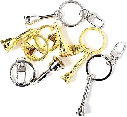 Amazon Co Jp Curtis オリジナル マウスピースデザイン キーホルダー Tp Tb Hn ３種類 ゴールド シルバー全６個セット 楽器