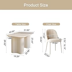 Guyii 62.99" Dining Table Set with 4 Chairs, Modern