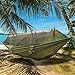 Camping Hammock, Rusee Mosquito Net Outdoor Hammock Travel Bed Lightweight Parachute Fabric Double Hammock For Indoor, Camping, Hiking, Backpacking, Backyard