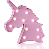 YiaMia Pink Unicorn Room Decor, Princess Party Decorations, Battery Powered Night Light for Girls