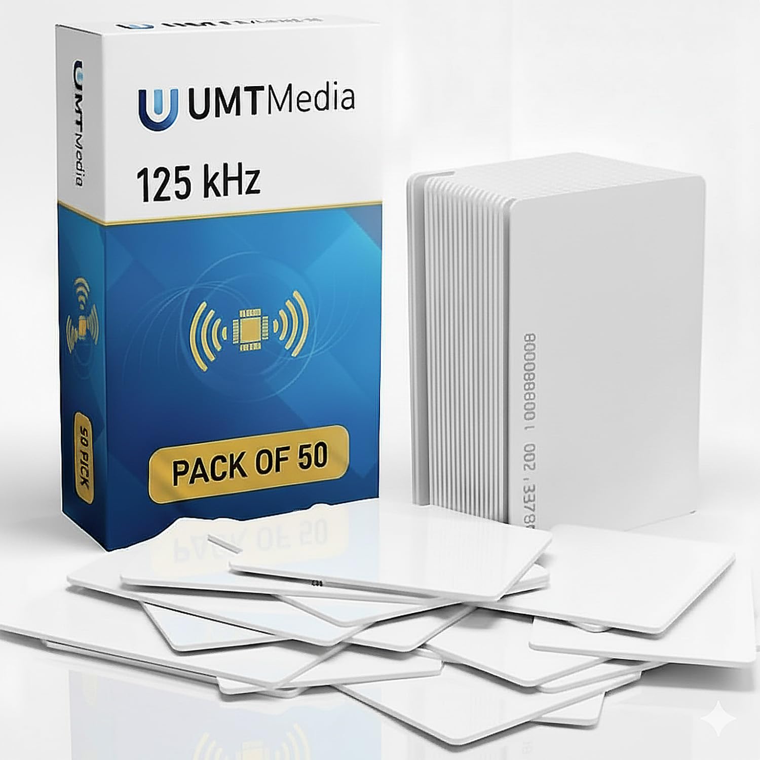 50Pcs 125Khz RFID Cards by UMTMedia® - EM4100 TK4100 Contactless Proximity Smart Card ID Entry Access Control Read Only