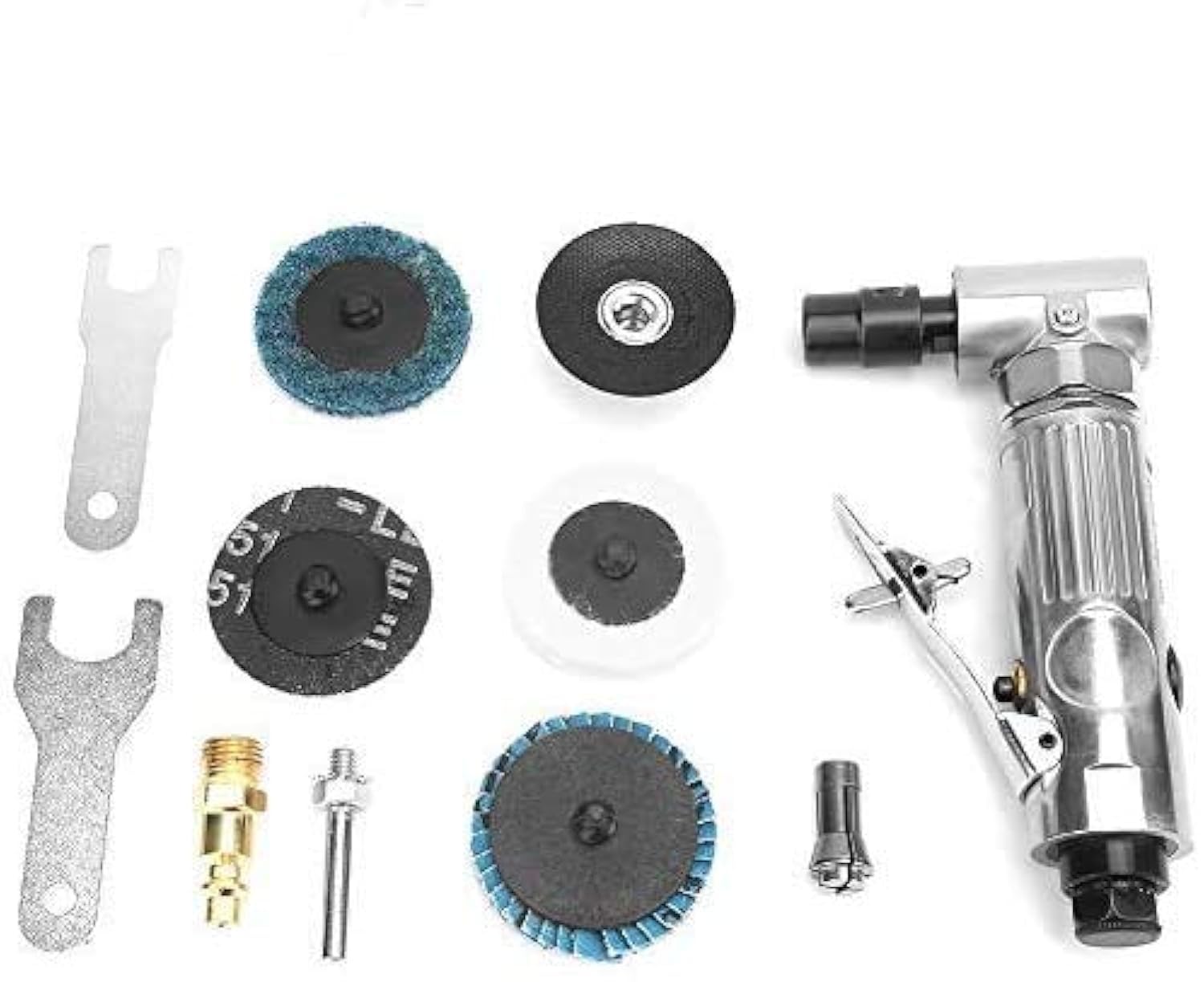 2inch Air Angle Die Grinder,2000RPM Mini Pneumatic Right 90 Degrees Die Grinder,1/4'' Air Inlet Adjustable chuck,for metal wood rubber grinding,deburring,shaping