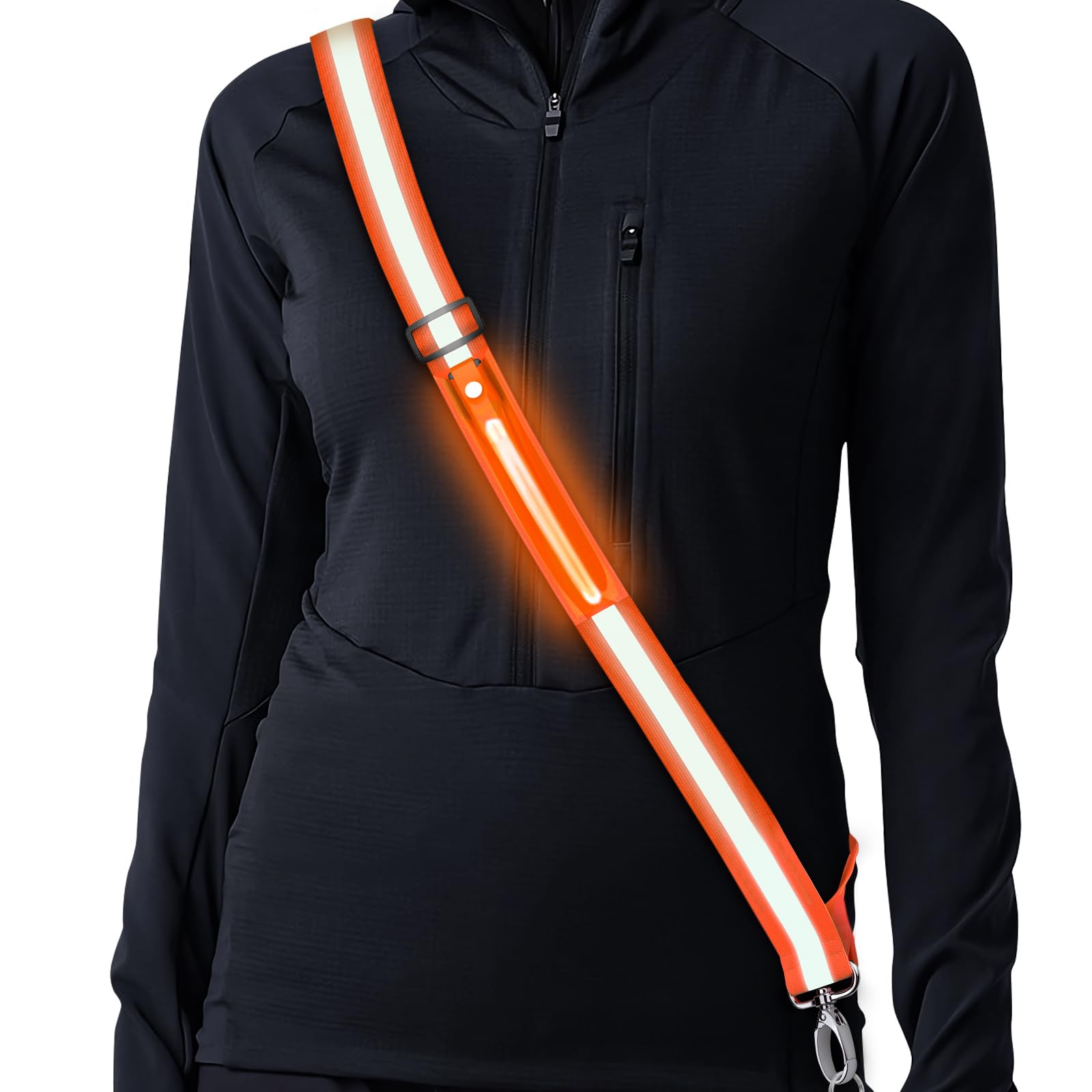 Simket Running Lights for Runners Reflective Sash High Visibility for Running，Walking Light Chest Light， Running Belt ，Reflective Running Gear Running Accessories for Men Women