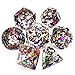 Haxtec Rainbow DND Dice Set 7PCS Polyhedral Confetti Dice for Roleplaying Dice Games Compatible with Dungeons and Dragons-Confetti Dice