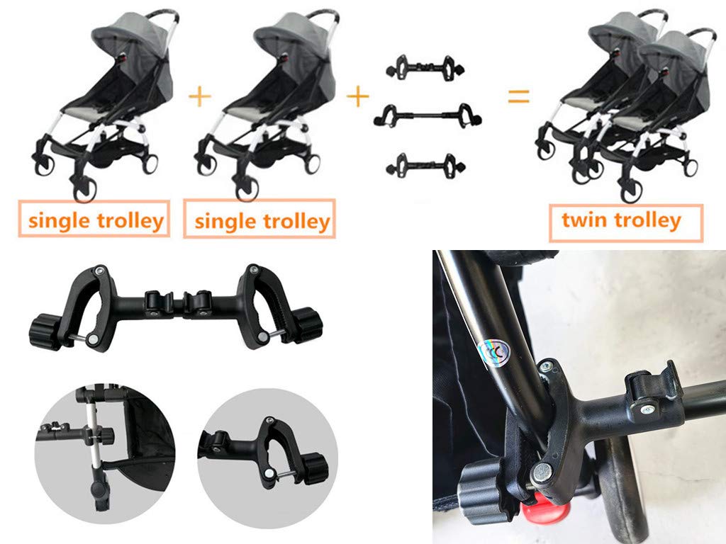 Twin Stroller Connector for Baby Universal Fits Umbrella Strollers Babyzen YOYO Yoya Etc.. Turns Two Single Strollers into a Double Stroller