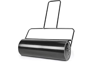 RULTYN Lawn Roller, Push/Pull Steel Sod Roller w/Ergonomic Handle, Lawn Rollers Tow Behind Water Filled for Park, Garden, Yard, Ball Field (L, L)