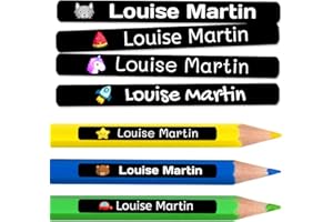 100 Personalized Name Labels School. Small Custom Name Stickers - Waterproof Name Labels for Kids. Size: 1,6 x 0,2 inch.