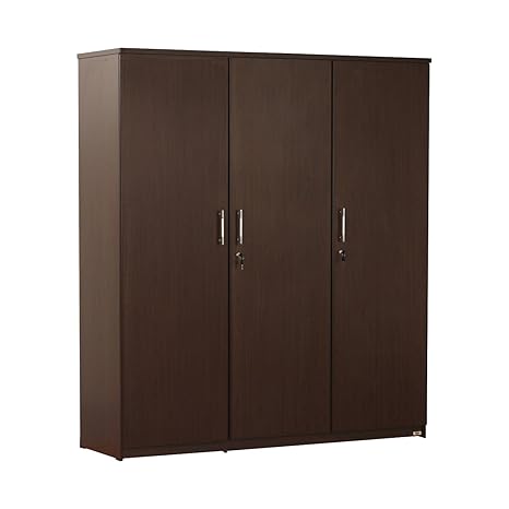 Piyestra Three Door Wardrobe Brown Amazon In Home Kitchen