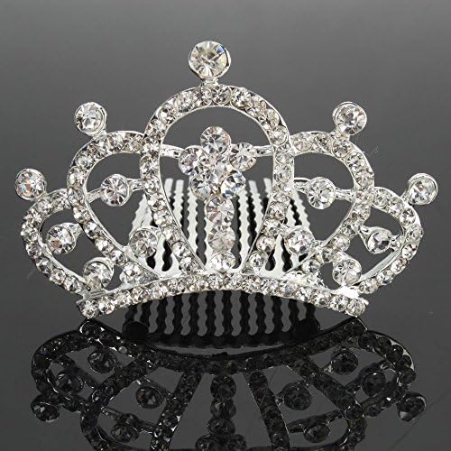 Mefeir Mini Charming Rhinestone Tiara Crown Headband Comb Pin #006