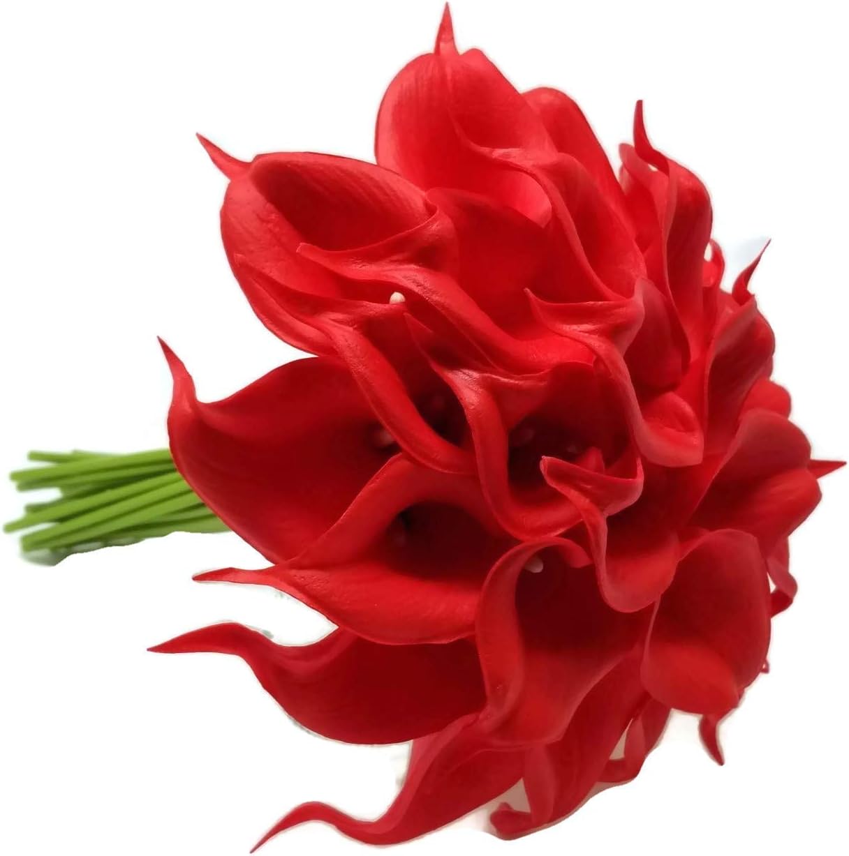 FRP Flowers 20 PCS Real Touch Calla Lily Latex Flowers for Artificial Floral Arrangements, Bridal Bouquets, and Home Decor (Firecracker Red)