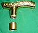 JWL (1) Cane Walking Stick Handle Fritz Style Cast Brass with Outside Connector