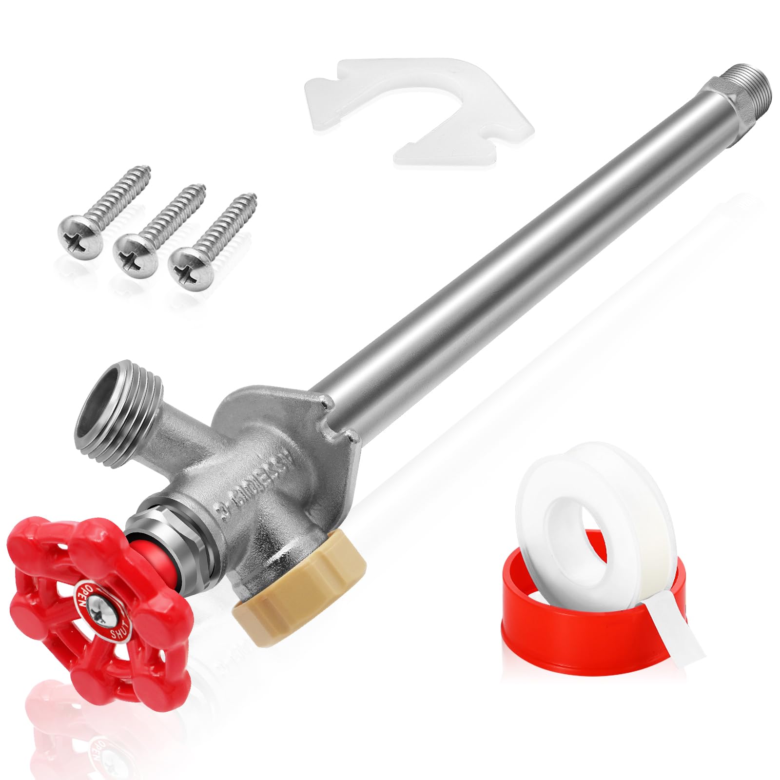 Photo 1 of Boltigen 12inch Anti-Siphon Frost Free Sillcock Valve, No Lead Brass Freeze Proof Outdoor Water Faucet, 1/2" NPT X 3/4'' GHT Hose Bib Frost Free Outside Spigot