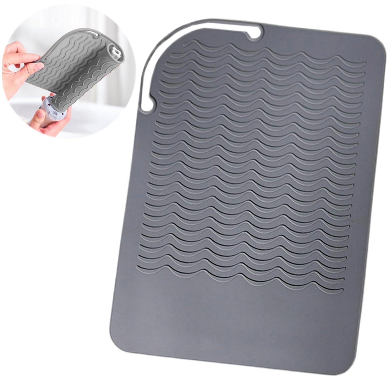 1 Pcs Silicone Heat Resistant Mat for Curling Tongs, Hair Straightener Holder Mat, Hair Styling Appliances Hot Hair Tools Heat Resistant Mat,Heatproof Mat