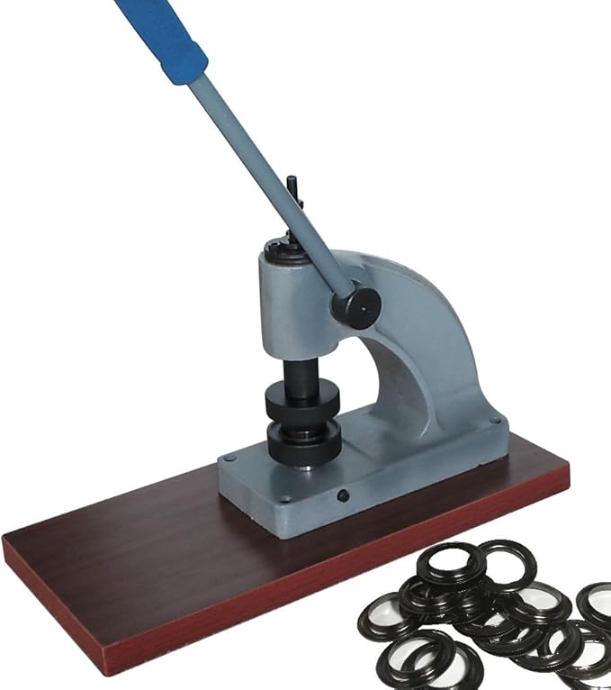 Easy Graphic Machine Punch Tool + 100 Brass Curtain Eyelets in Gun