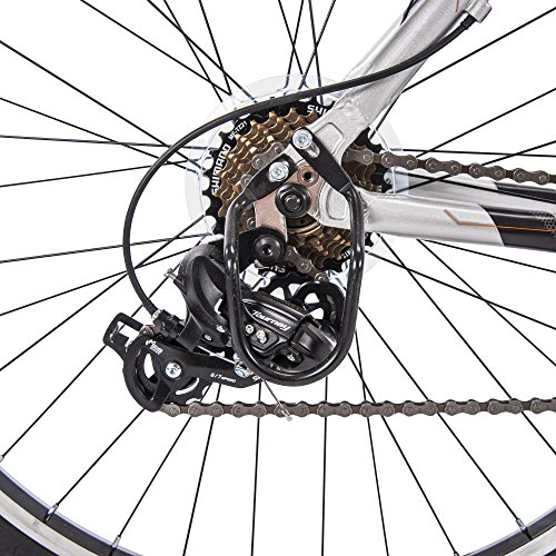 26" Royce Union RTT Mens 21-Speed Mountain Bike, 22" Aluminum Frame, Trigger Shift, Silver - Thumbnail 4
