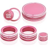 DvlynAuroa for 2023-2026 Mazda CX-50, 2019-2026 Mazda3 &amp; 2020-2026 Mazda CX-30 Accessories, 6PCS Aluminum Alloy Knob Cover Trim Set for Push Start Button, A/C, Multimedia &amp; Volume (Pink)