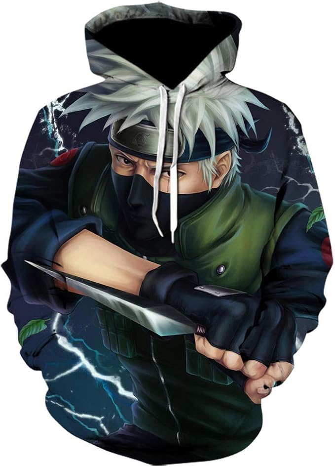 Anime Sudadera Naruto Kakashi Rauw Alejandro Er3 Bordada