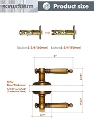 SORWDUERM 2 Pack Antique Door Lever with Lock and