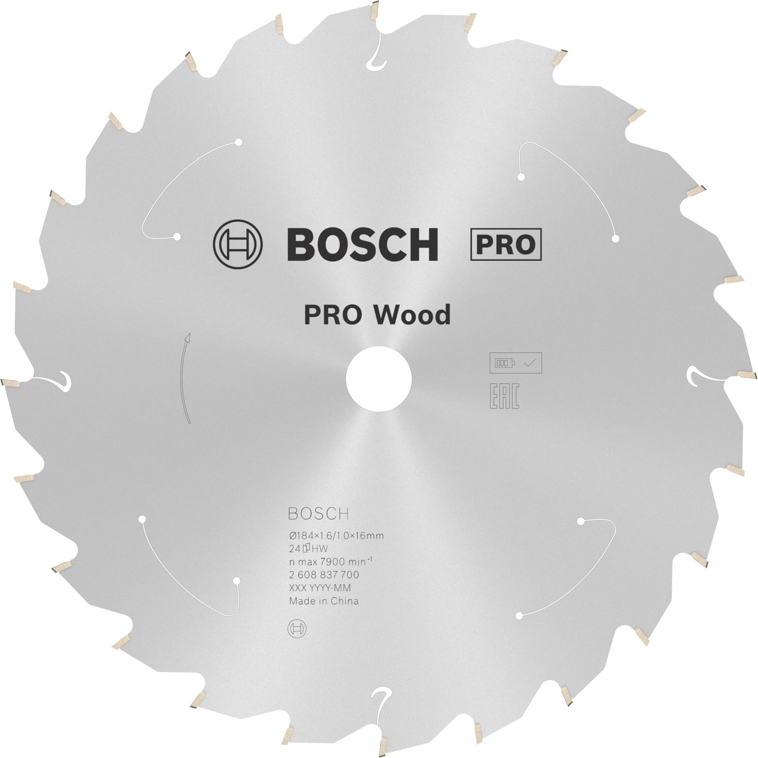 Bosch 1x PRO Wood Circular Saw Blade for Cordless Mitre Saws (for Softwood, Hardwood, Ø mm, Professional Accessory Mitre Circular Saw)
