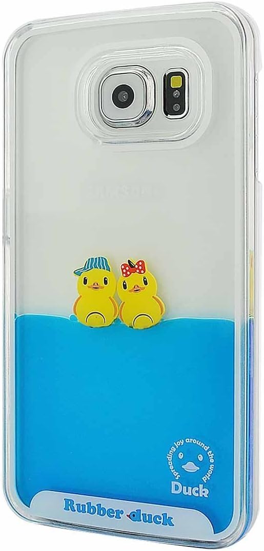 Hard Plastic Liquid Duck Case for Samsung Galaxy S6,Best Floating Rubber Happy Lovely Duckies in Blue Water Swimming Fun Together Non-Slip Smooth Hard Plastic Case Back Cover Cases for Galaxy S6 G9200 (2015 Version)(Lovely Duck Hat)