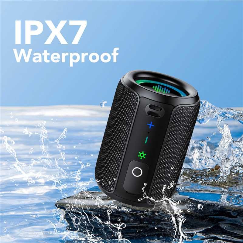 Tiksounds Bluetooth Speaker with Stereo Sound & Mic for Calls, Bluetooth 5.4 Speaker with 12H Playtime, 6 RGB Lights & TWS Pairing, IPX7 Waterproof, Portable Speaker for Home, Hiking, Party