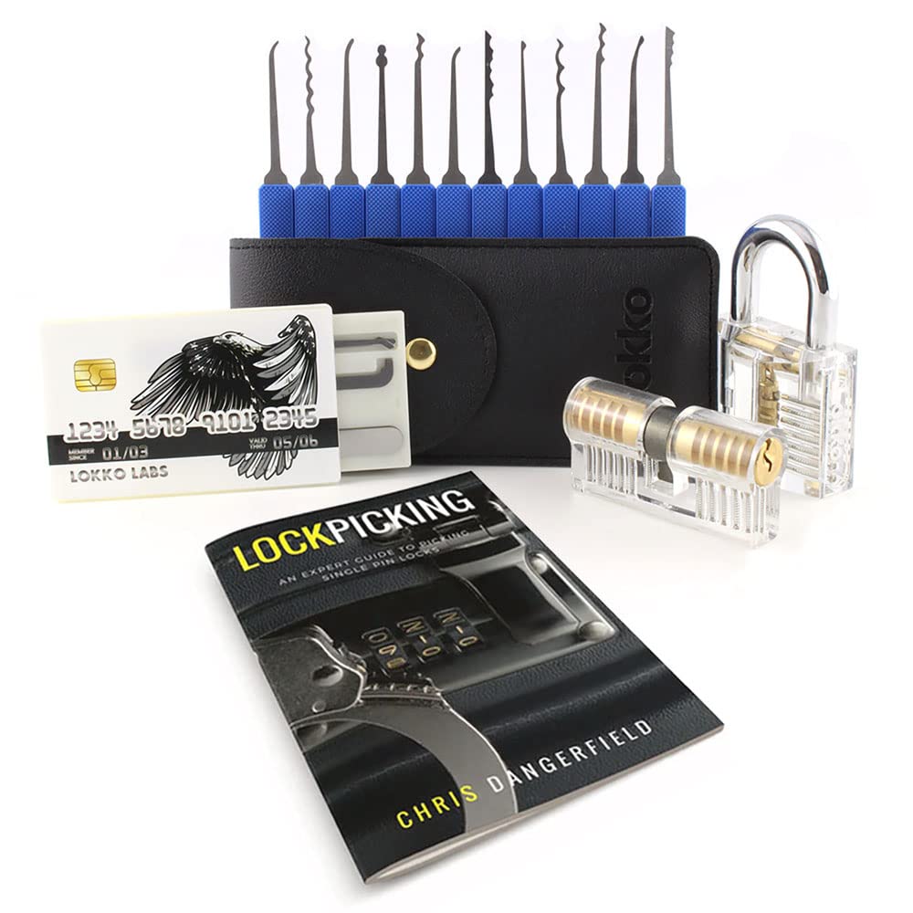 Lokko Essential Lock Picking Kit - Boxed Lock Pick Set with Spy Kit, Practice Locks and Bonus Booklet (How to Pick Locks) - Gifts for Dad and Everyone Else