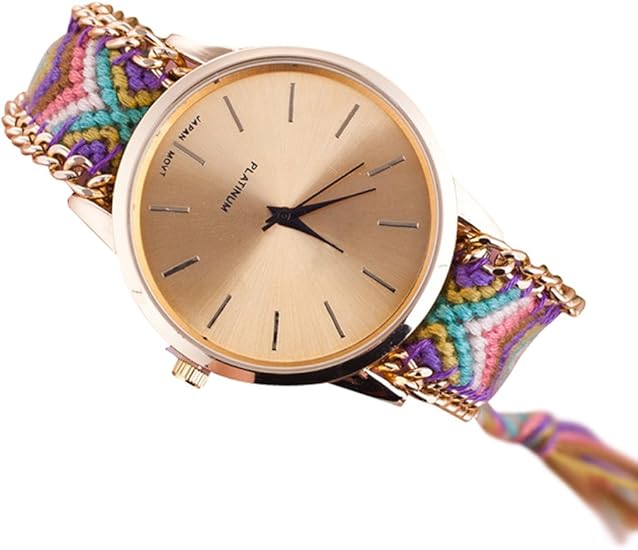 SODIAL(R) Women's Braided Chain Wrist Watch (Model 9) Watches