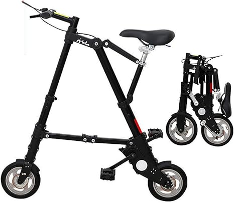 Amazon Co Jp ミニ折りたたみ自転車 コンパクト軽量折りたたみ自転車 超軽量8 10 自転車 ポータブル屋外地下鉄トランスポーター トラベル収納バッグ付き 黒 8 Solid Tire ホーム キッチン