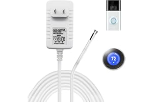 SEEHOM C Wire Adapter for Amazon Nest Thermostat 24V Transformer Power Supply Compatible with Ecobee Ring Doorbell Sensi Eufy Plug in Smart Power Connector 26ft Long Charger Cord