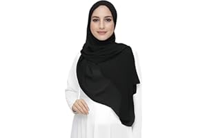 LINA & LILY Premium Chiffon Hijab Head Scarf Shawl Wrap for Muslim Women Lightweight