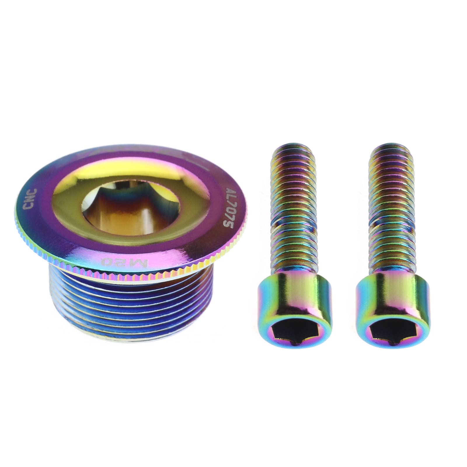 eMagTech M20 Bike Crank Cover with 2PCS Bolts Hex Head Crank Arm Bolts Bicycle Crankset Screw Compatible with SHIMANO M4000/M590/M596/M610/M661/Deore/SLX/XT/XTR