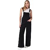 roswear Women’s Denim Overalls Loose Fit Stretchy Baggy Overall Bib Wide Leg Casual Jean Jumpsuits